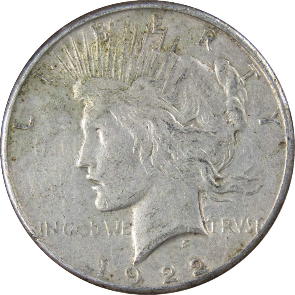 1922 S Peace Dollar F Fine 90% Silver $1 US Coin Collectible at